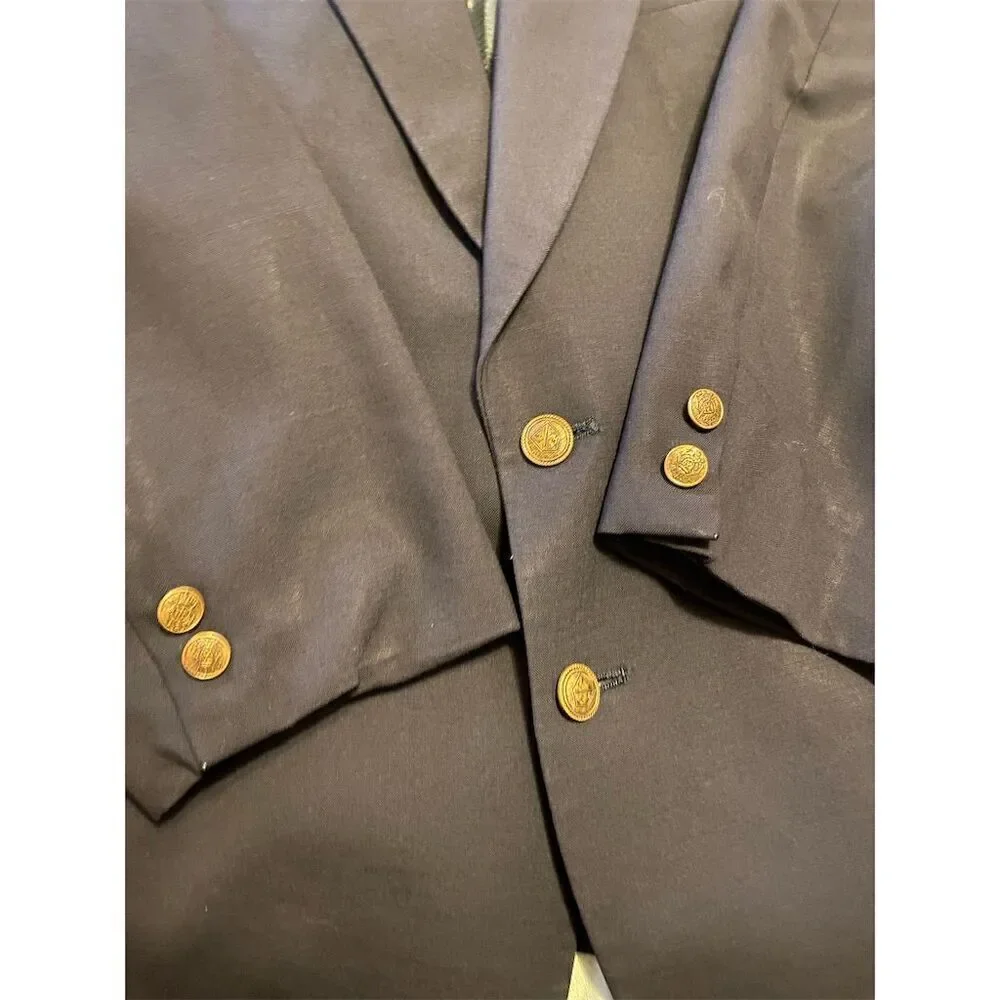 Vintage Pierre Cardin Men's Wool Blazer Black 42 Classic Fit Formal